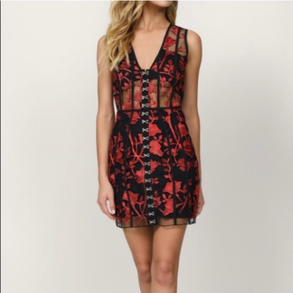 black/red lace dress size XS.